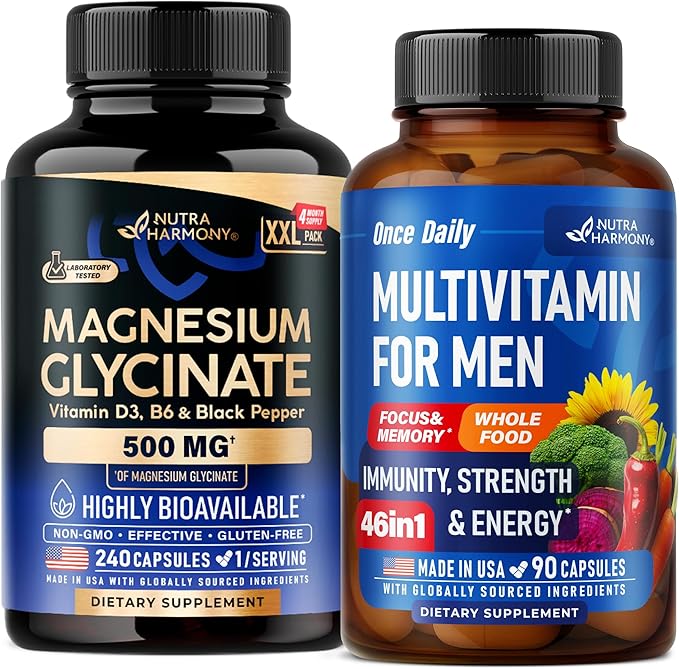 Magnesium Glycinate 240 Capsules &amp Multivitamins for Men