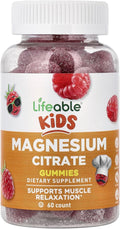 Lifeable Kids Magnesium Citrate Gummies Raspberry 60 Gummies (85 mg per Gummy)