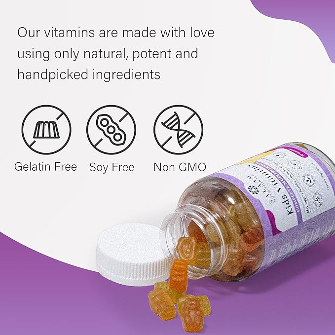 Salaam Nutritionals - Multivitamins Multivitamins for Kids Gummy Vitamins with 13 Essential Vitamins + Minerals Bone and Immunity Support 90 Count 1 Pack
