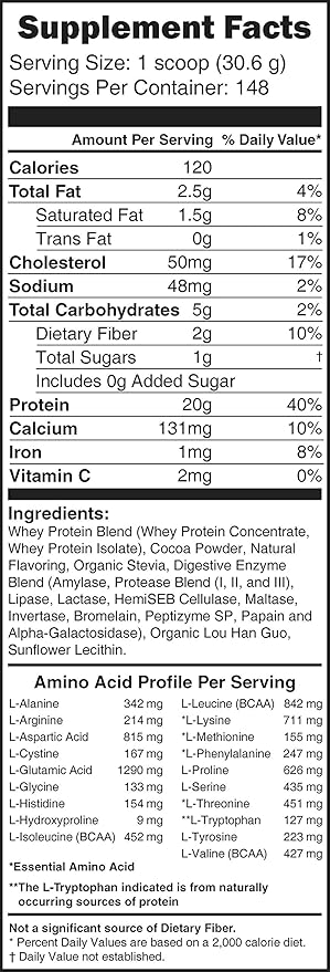 swiig Simple Whey Blend - No Sugar Added Chocolate No Fillers No Artificial Flavors Colors or Sweeteners No RBGH (Hormones) No Gluten 10 Pound (Bag in a Box)