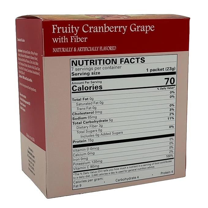BariatricPal 15g Protein Aspartame-Free Fruit Drink - Fruity Cranberry Grape (3-Pack)