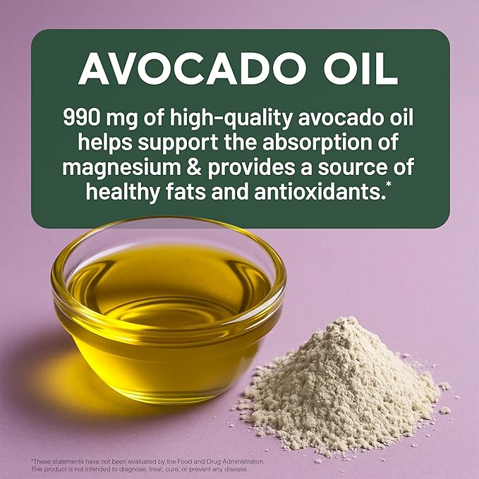 Smarter Nutrition Marine Magnesium Supplement 300mg - Naturally Sourced Clinically Tested Magnesium + Avocado Oil &amp AstraGin for High Absorption - Non-GMO (90 Count (Pack of 1))