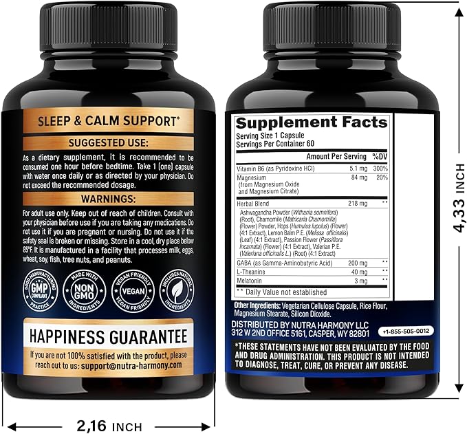 NUTRAHARMONY Cortisol &amp Sleep Support Capsules