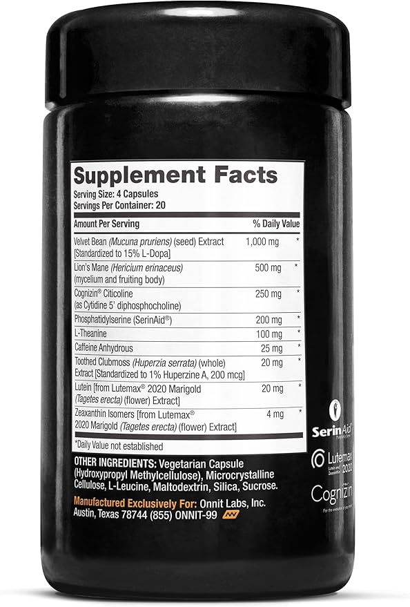ONNIT Cognitive Performance Bundle: Alpha Brain Nootropic Capsules (90 Count) + Alpha Brain Black Label Capsules (80 Count) IGEN Non-GMO Tested Focus Mental Clarity &amp Alertness Pack of 2