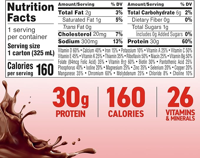 BOOST MAX Protein Shakes Ready to Drink - 30g High Protein Shake - Chocolate | Nutritional Drinks to Support Muscle Recovery After Exercise 26 Vitamins &amp Minerals 1g Sugar 11 fl oz (Pack of 18)