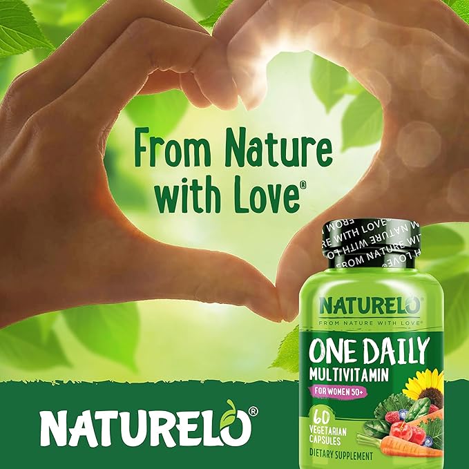 NATURELO One Daily Multivitamin for Men 50+ 60 Capsules and One Daily Multivitamin for Women 50+ (Iron Free) 60 Capsules Bundle - 2 Month Supply