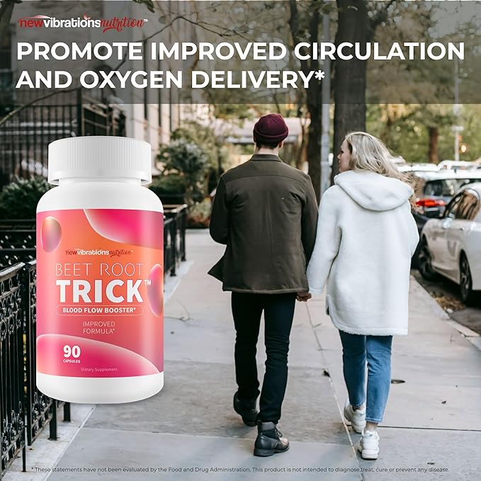 Beet Root Trick - Our Best High Pressure Pills for Advanced Blood Flow - Natural Nitric Oxide Vasodilator Formula - Vitamin Blood Flow Vein Circulation Supplement - Circulation and Vein Supplements