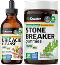 BIO KRAUTER Uric Acid Tincture 4 Fl. Oz. &amp Stone Breaker 60 Gummies.