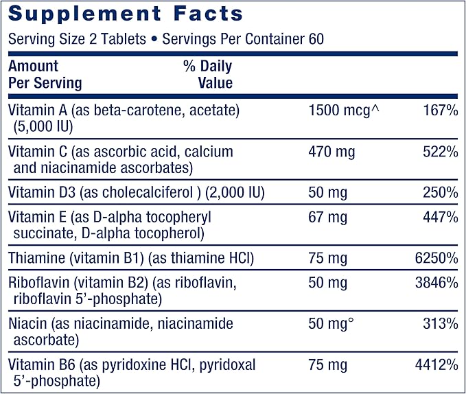Life Extension Two-Per-Day Multi-Vitamin &amp Mineral 120 Tablets and DHEA 25mg 100 Capsules Bundle