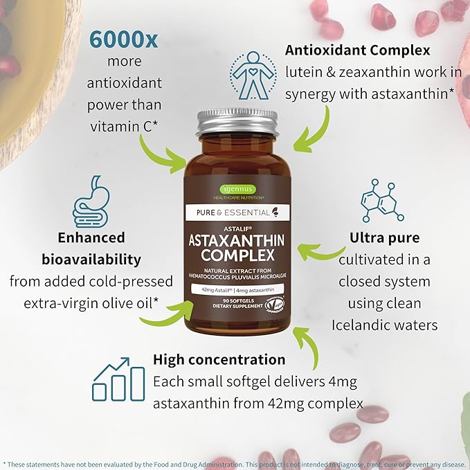 Multivitamin &amp Minerals for Women + Astaxanthin Complex Vegan Bundle Sustained Release Advanced Multivitamin with Iron + Natural 4 mg H. Pluvialis Astaxanthin by Igennus