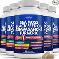 NEW AGE Sea Moss Black Seed Oil Ashwagandha Turmeric Bladderwrack Burdock - with Manuka Honey Dandelion ACV Black Pepper Gluten Free