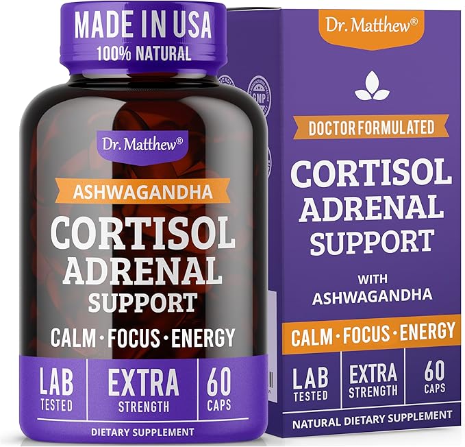 Dr. Matthew Cortisol Reducer for Weight Loss. Cortisol Cleanse &amp Blocker for Belly Fat. A Detox Cocktail to Lower Cortisol with Ashwagandha Rhodiola &amp Ginseng for Adrenal Support &amp Stress