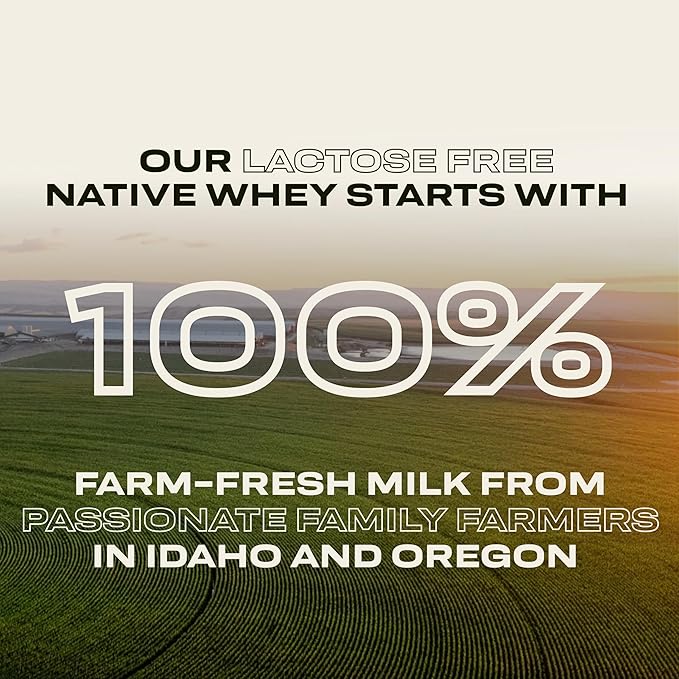 100% Whey Native Protein Powder Unflavored 2 lb Made from Farm Fresh Milk No Artificial Flavors or Preservatives for Muscle Health and Recovery Lactose Free
