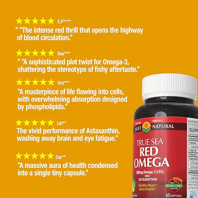 NANOWELL Red Omega-3 with Astaxanthin DHA &amp EPA - Immune Support Fish Oil - 60 Softgels X 4 Bottles (240 Count)