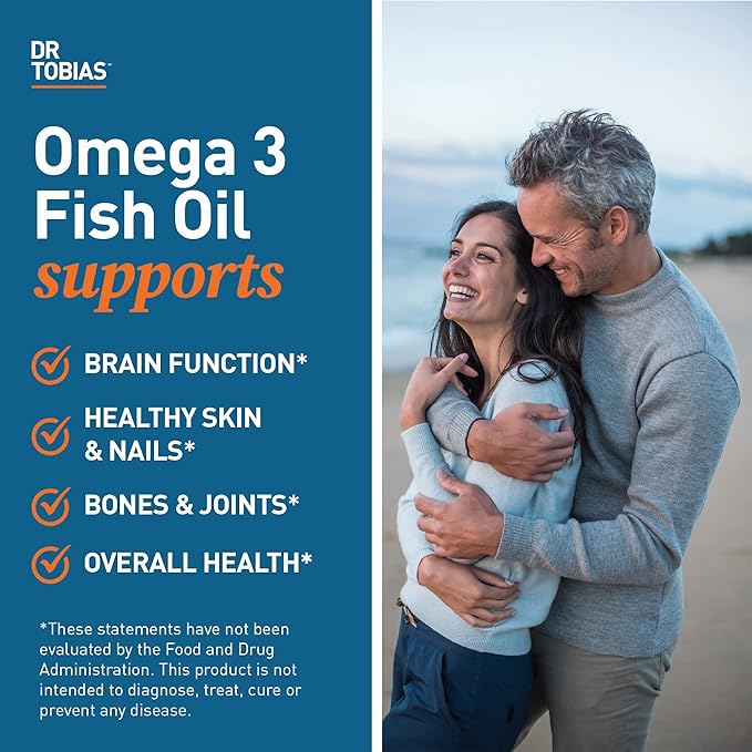 Dr. Tobias Omega 3 Fish Oil &amp Joint Support Supplements Supports Heart Brain Immune Joint Health Function &amp Flexibility for Men &amp Women