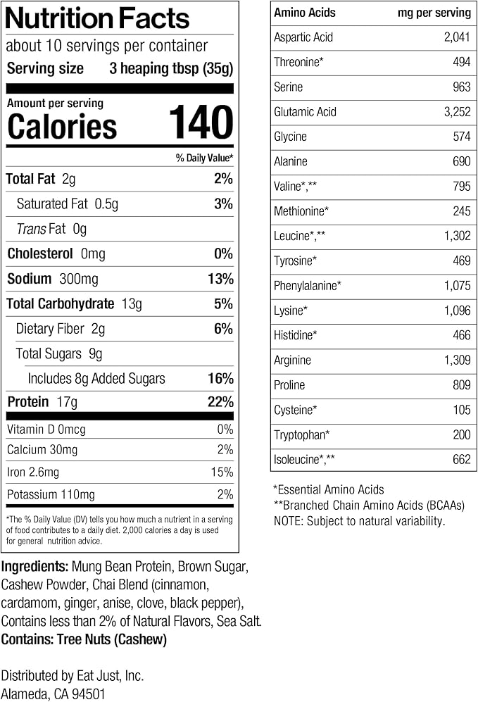 Just One Plant Protein Powder Vanilla Chai 12 oz.