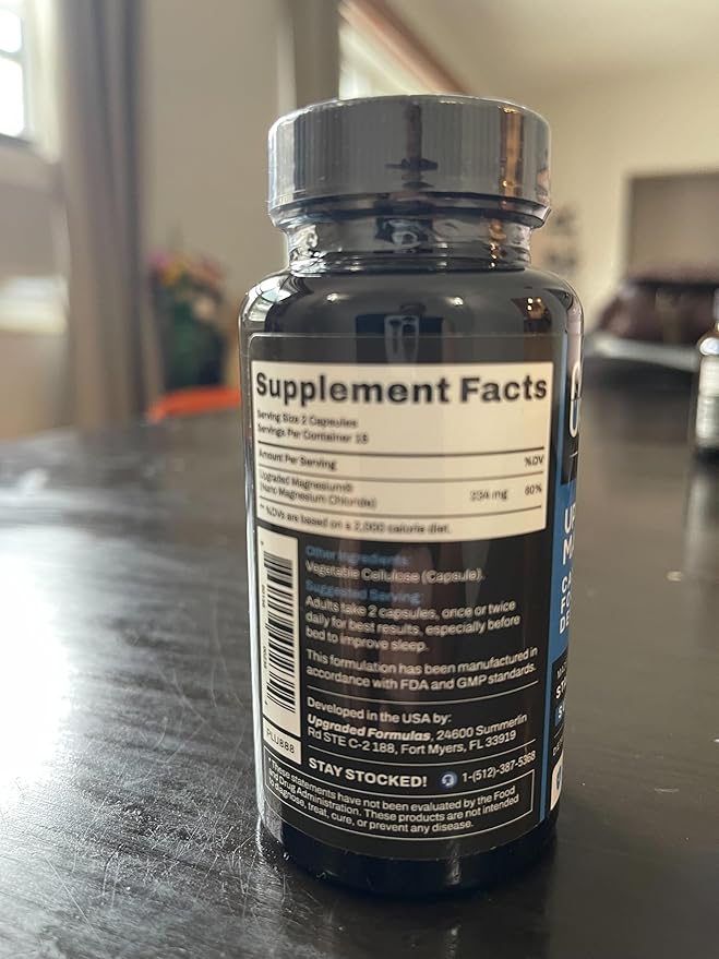 Upgraded Formulas Nano Magnesium Supplement 3rd Party Clinical Trial Improves Deep Sleep up to 250% REM Sleep Up to 160% in only 14 Nights - Enhances Calm 30 Capsules