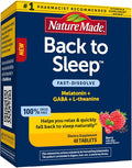 Nature Made Back to Sleep Melatonin Fast-Dissolve Helps You Fall Back to Sleep Naturally L-Theanine and GABA to Help Relax and Calm Your Mind 40 Tablets