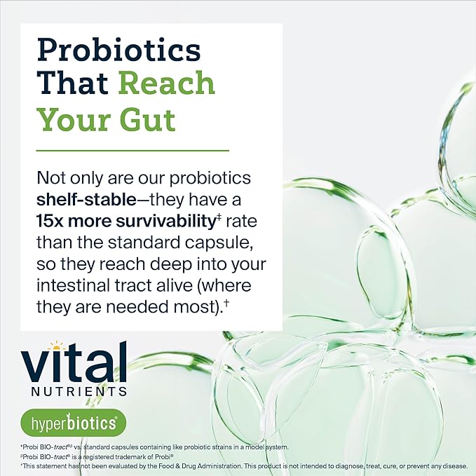 Hyperbiotics Vital Nutrients Prebiotic and Probiotic for Women and Men | 60 Billion CFU | Pre and Probiotics Supports Digestive Health Constipation Diarrhea Gas &amp Bloating* | 30 Vegan Capsules