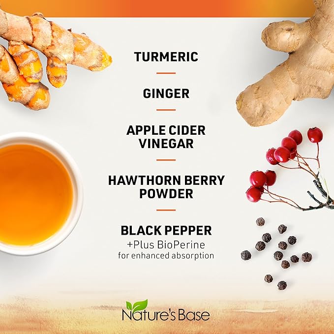 Nature's Base Turmeric &amp Ginger 60 ct + Probiotics 70 Billion CFU 30 ct