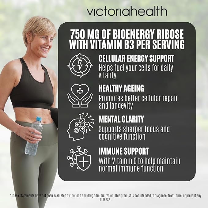 DoSe by VH NAD+ Generator – NAD Supplement with RiaGev-WS Vitamin B3 &amp Vitamin C – Supports NAD+ Levels Cellular Energy Metabolism &amp Healthy Ageing – Vegan Capsules (30 Capsules)