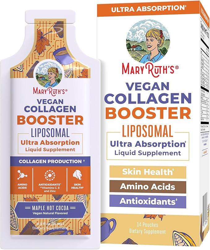 MaryRuth Organics Collagen Booster Liposomal | Sugar Free | Liquid Collagen Booster with VIT C E ZincCopper&ampSilica | Skin Care&ampJoint Support Supplement | Vegan | Non-GMO | Gluten Free | 14