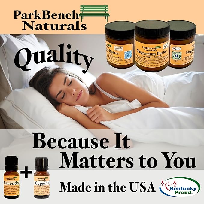 Magnesium Butter with Lavender and Copaiba 4 oz Glass Jar of Topical Magnesium