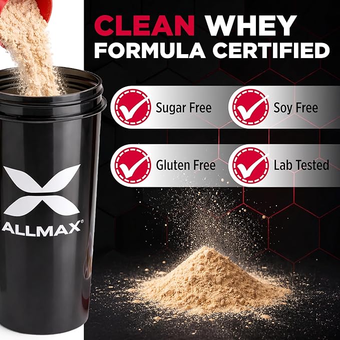 ALLMAX ISOFLEX Pure Whey Isolate Protein Powder - Gluten Free Low Lactose Sugar-Free - High-Protein Clean Keto-Friendly for Pre Post Workout Supplement for Women and Men | Banana 2lb