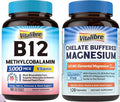 Vitamin B12 Sublingual 5000 mcg 90 Tablets Magnesium Citrate 420mg with Vitamin D3 &amp B6 120 Capsules