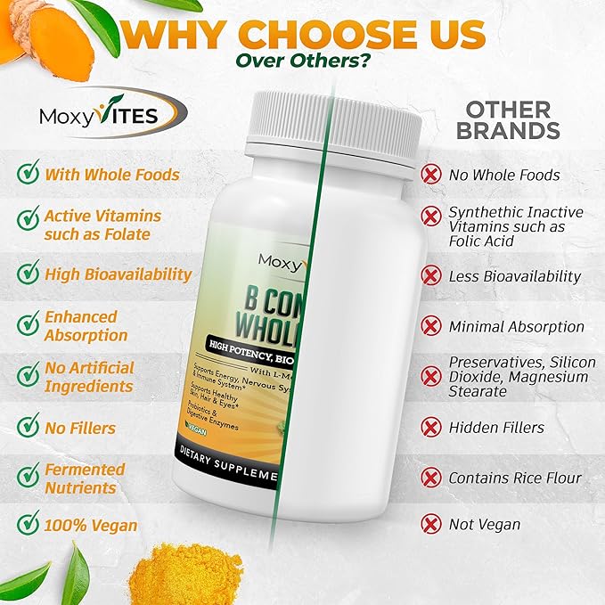 MoxyVites Vitamin B Complex &amp Vitamin D3 K2 with Omega-7 Bundle – Energy Immune &amp Bone Support – Daily Wellness Vitamins for Men &amp Women
