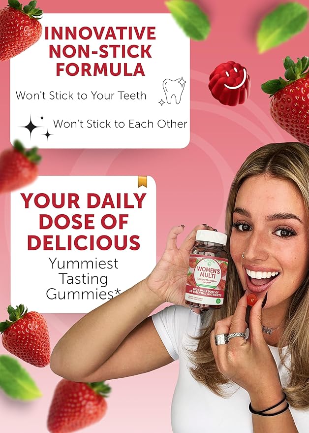Lunakai USA Made Womens Multivitamin &amp Biotin Gummies Bundle – Energy &amp Hair Skin Nail Support – Naturally Flavored – 60 Non-GMO Gummies Each