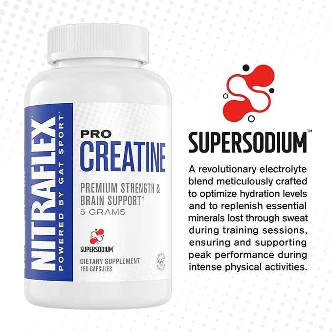 GAT SPORT Pro Creatine Capsules Strengh Wellness Brain Health Enhanced Absorption 5 Grams 150 Veggie Capsules