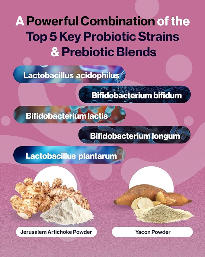SUNBIOTICS Friendlier Flora - Kids Prebiotic and Probiotic Powder Supplement with 5 Billion CFUs of 5 Probiotic Strains for Good Gut Flora Immune System &amp Balanced Microbiome - Berry 2 Ounce