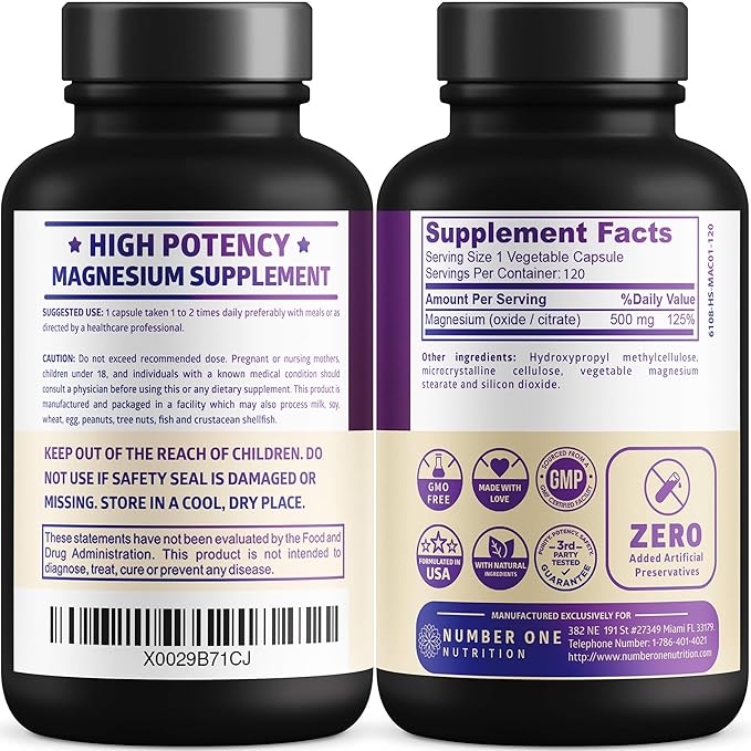 N1N Premium Magnesium Complex and Men's Multivitamins All Natural Supplements to Improve Energy Immunity and Support Bone Muscle and Nerve Function 2 Pack Bundle