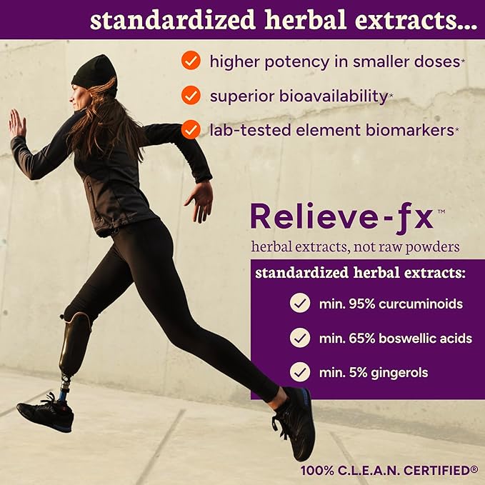 PPO Lab® Relieve-fx™ DLPA Boswellia Turmeric Ginger Supplement for Inflammation Health Heart Gut Cramps Joint Stress Relief Factors as Curcumin Boswellic Acid Black Pepper Extract 180 Capsules