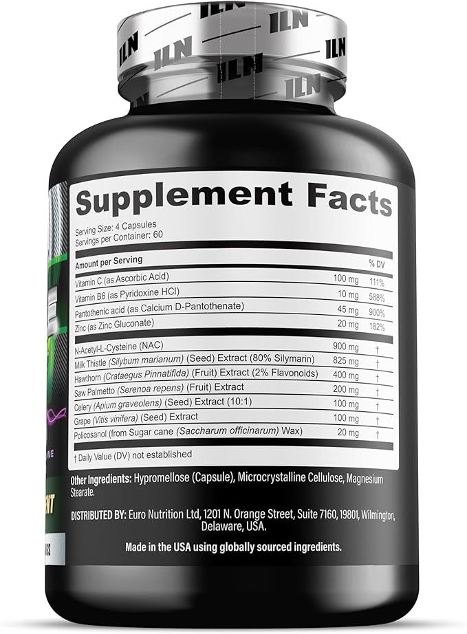 Iron Labs Nutrition: Cycle Support Plus NAC (N-Acetyl-L-Cysteine) - On Cycle Support Supplements for Men - N Acetyl L Cysteine and Milk Thistle (240 Capsules)
