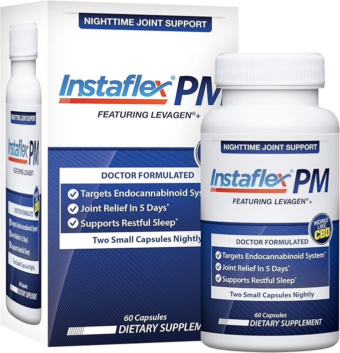 Instaflex PM Nighttime Joint Support with Levagen Tamaflex GABA Ashwagandha Passionflower Extract Mobility Sleep Support - 60 Capules