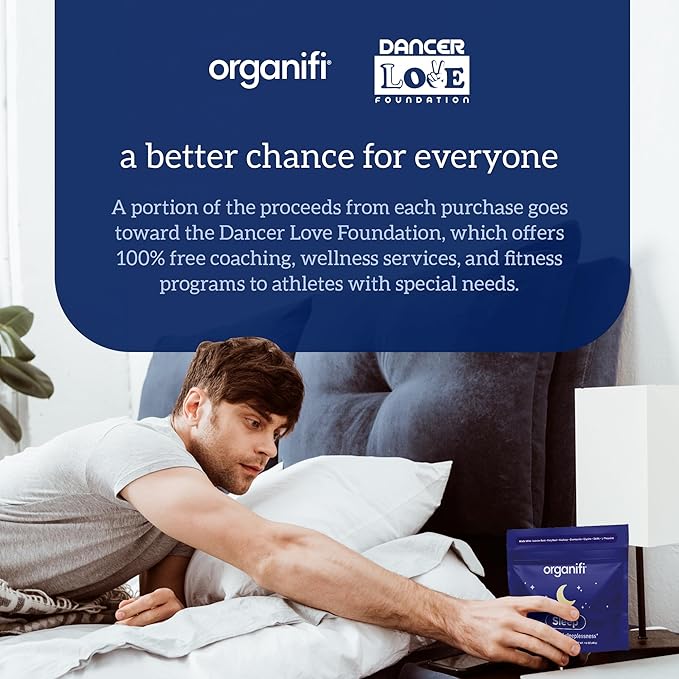 Organifi Sleep - Sleep Support with Valerian Root Lavender GABA and L-theanine - No Melatonin - Calming and Relaxing Nighttime Drink - No Gluten Dairy or Soy
