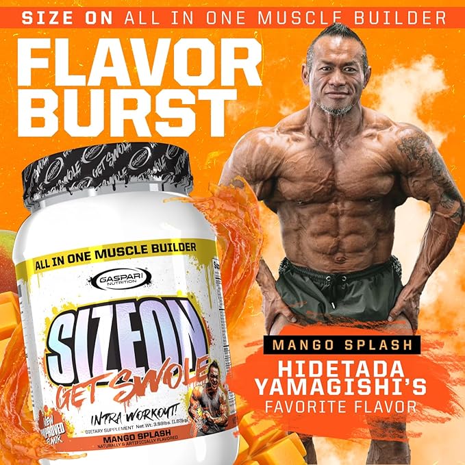 Gaspari Nutrition SizeOn The Ultimate Hybrid Intra-Workout Amino Acid &amp Creatine Formula Increased Muscle Volume &amp Muscle Recovery (3.59 Pounds Mango Splash)