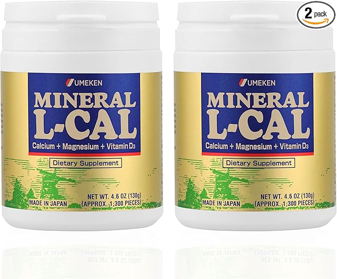 Mineral L-Cal Calcium with Vitamin D3 4 Month Supply Water Soluble Ball Format with Magnesium &amp Minerals Fast Absorbing Calcium Magnesium D3 Supplement 1300 Balls per Bottle 130g Each Pack