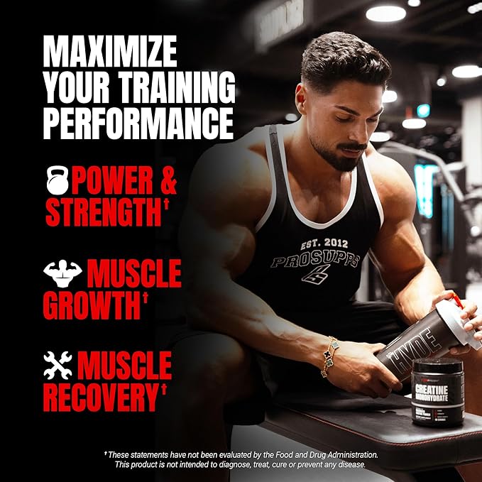 ProSupps Creatine Monohydrate Powder for Men &amp Women Unflavored - 5000mg of Micronized Creatine - Gym Workout Supplement for Muscle Gain &amp Recovery - Sugar-Free Soy &amp Gluten-Free - 60 S