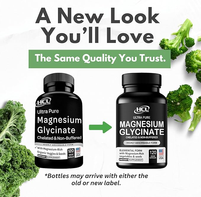 Pure Magnesium Glycinate Capsules - Non-Buffered 350mg Elemental Magnesium Supplement - Chelated High Absorption &amp Purity Magnesium Complex - Made in USA