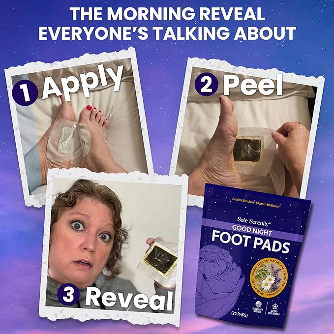 Sole Serenity 2 Pack NeuroEase &amp Good Night Foot Pads Bundle - Natural Overnight Foot Pads for Relaxation Comfort &amp Nightly Self-Care