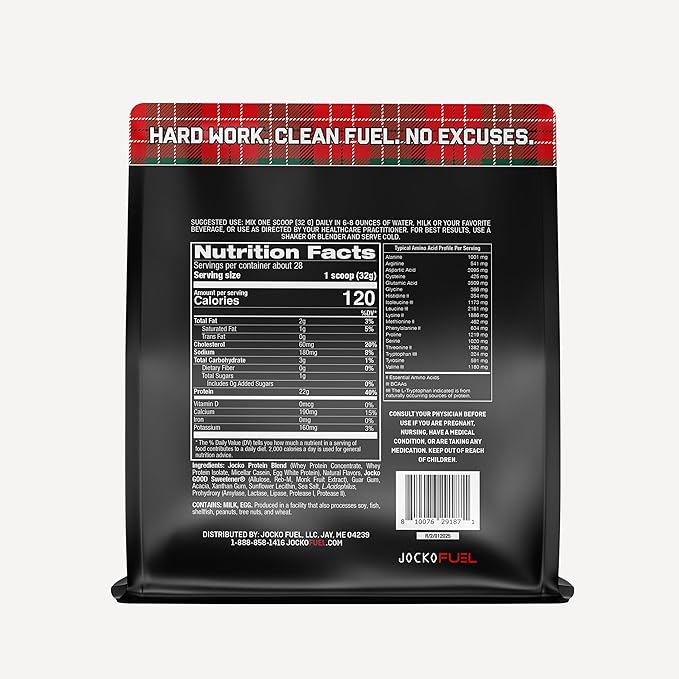 Jocko Fuel Whey Protein Powder Gingerbread Cookie 22g Protein Digestive Enzymes + Probiotic Blend No Sugar Added with Essential Amino Acids + Electrolyte Minerals 31 Servings