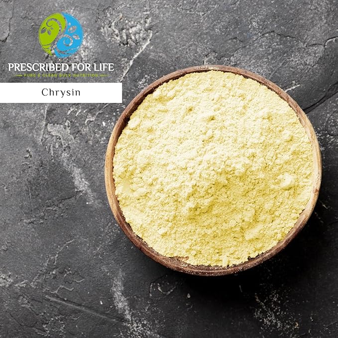 Prescribed For Life Chrysin Powder 98% High Purity Powder Natural Flavonoid Supplements Vegan Gluten Free Non GMO (4oz / 113g)