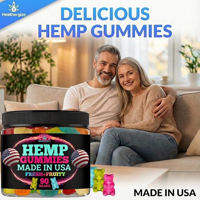 Hemp Gummies for Relaxation and Rest-Natural Hempseed Oil Gummies Fresh Fruity Flavors Tasty Candy-Made in USA-Sleep Gummy Bear Edibles-90 Count Bears