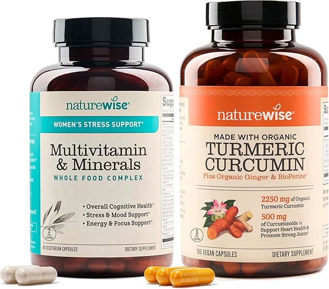 NatureWise Women's Multivitamin &amp Turmeric Curcumin 2250mg with 95% Curcuminoids &amp BioPerine Black Pepper Extract Joint Support