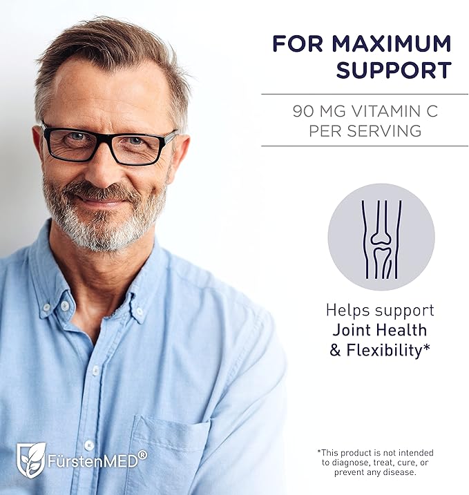 FürstenMED Glucosamine Chondroitin MSM Supplement - Chondroitin &amp Glucosamine Nutritional Supplements for Bones &amp Normal Cartilage Health - Support Normal Joint Health with Vitamin C - 180 Cap