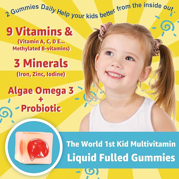 Kids Multivitamin Gummies with Iron + Butyrate Gummies with Probiotic + Prebiotic + Postbiotic