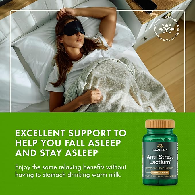 Swanson Women's Anti-Stress Formula (Lactium) - Helps Counter Stress Promotes Relaxation and Sleep Support - (60 Capsules 167mg) 1 Pack